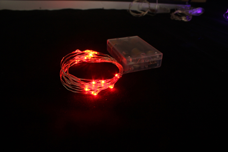 LED电池盒灯串，1米20灯发红光/七彩闪烁/黄光灯串，节日装饰灯