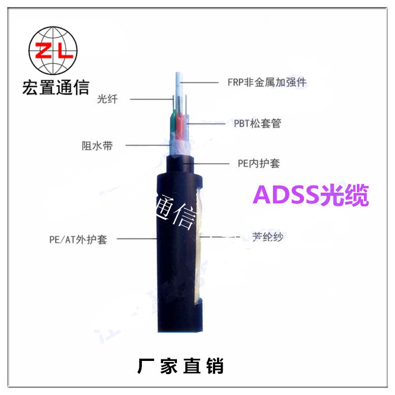 ADSS-24B1-PE-100 24芯ADSS光缆厂家