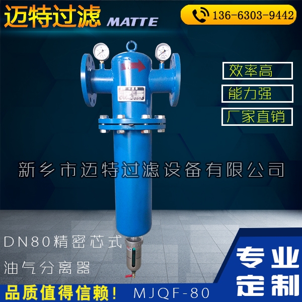 气水分离装置 化工气体除水精密气液分离器DN80 PN10水气分离器