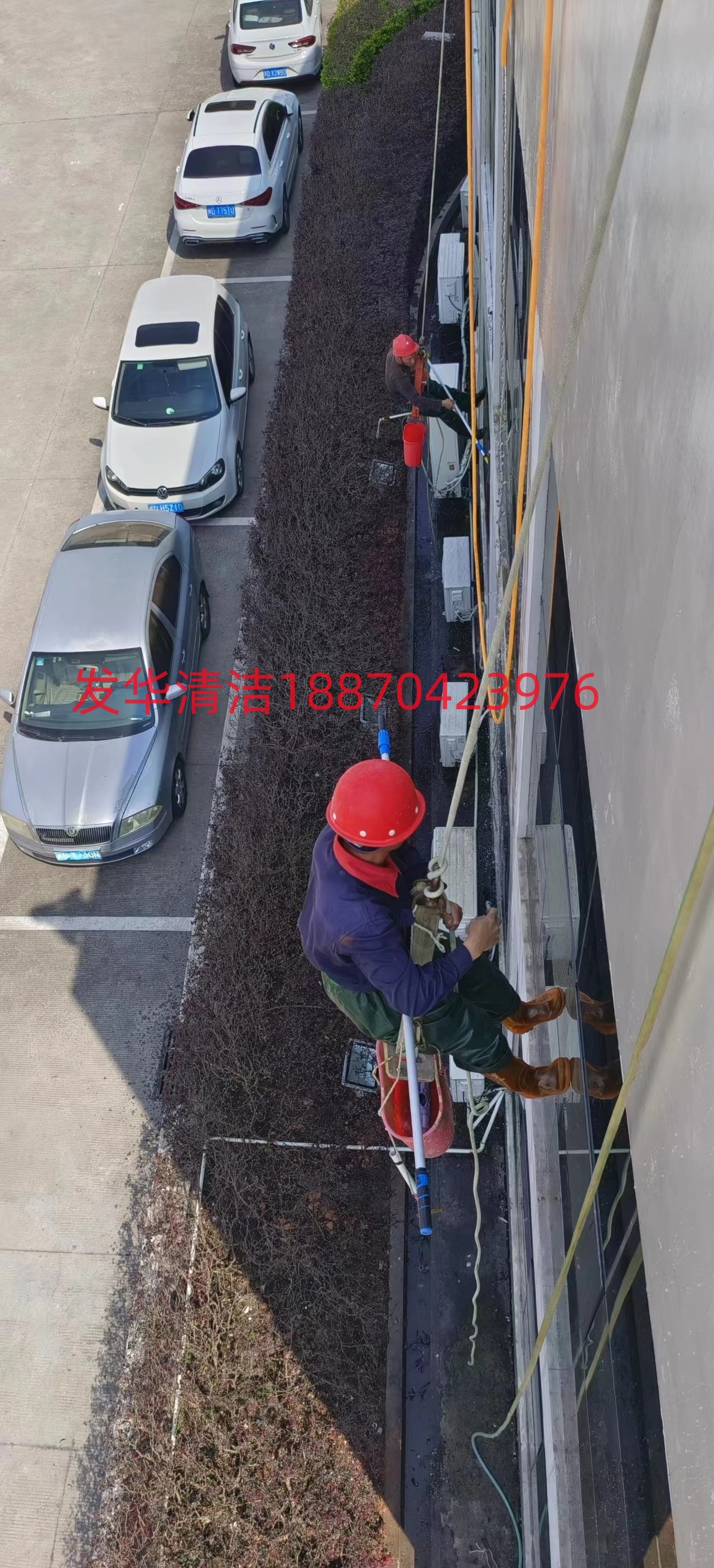福建福州市外墙清洗高空维修蜘蛛侠工作流程