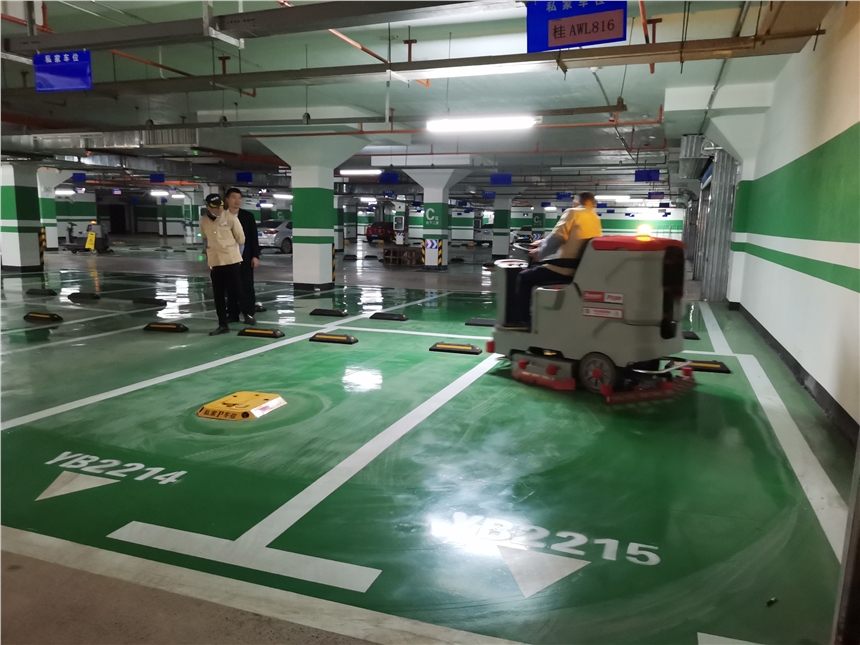 北海电动洗地机适用物业小区地下车库日常保洁效率高省人工