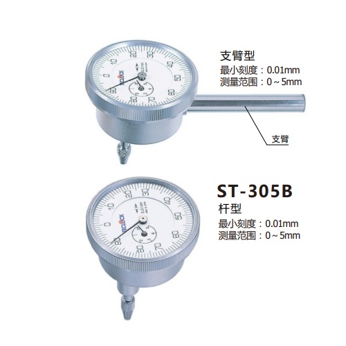 日本得乐TECLOCK背测型指针式百分表ST-305A